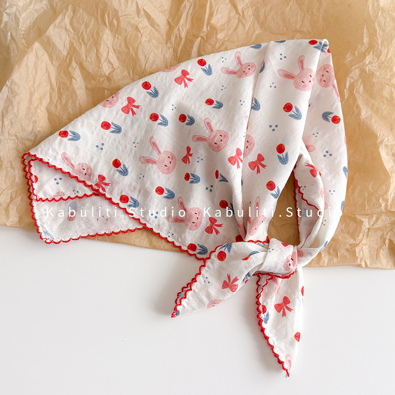 Face Scarf Mask - Cotton Linen Square Scarf 58 Cm