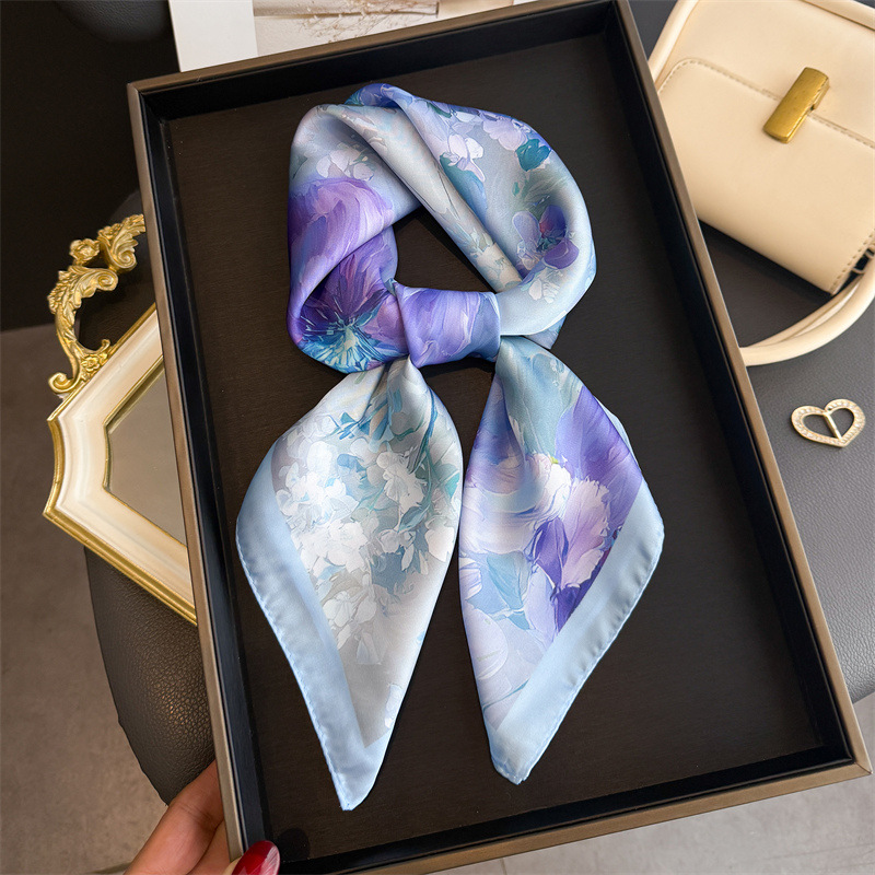 2026 New Floral Print Silk Squ - đánh giá và giá Scarf Silk Square