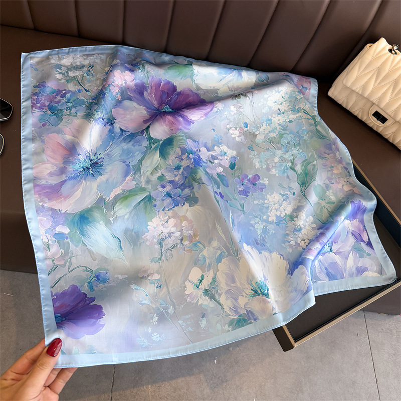 2026 New Floral Print Silk Squ - đánh giá và giá Scarf Silk Square