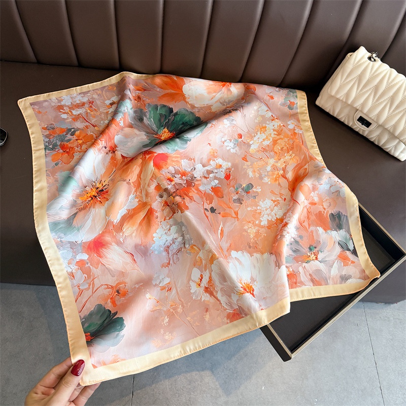 2026 New Floral Print Silk Squ - đánh giá và giá Scarf Silk Square