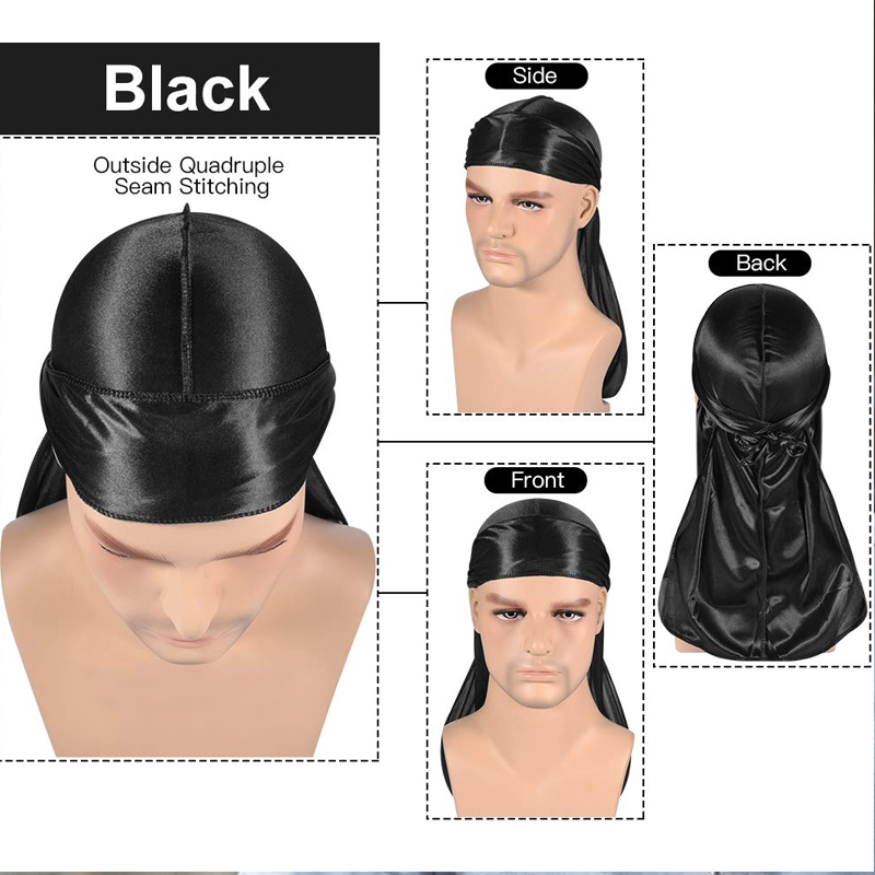1-4Pcs New silk Durag Bandana  - đánh giá và giá Bandana Doo Rag