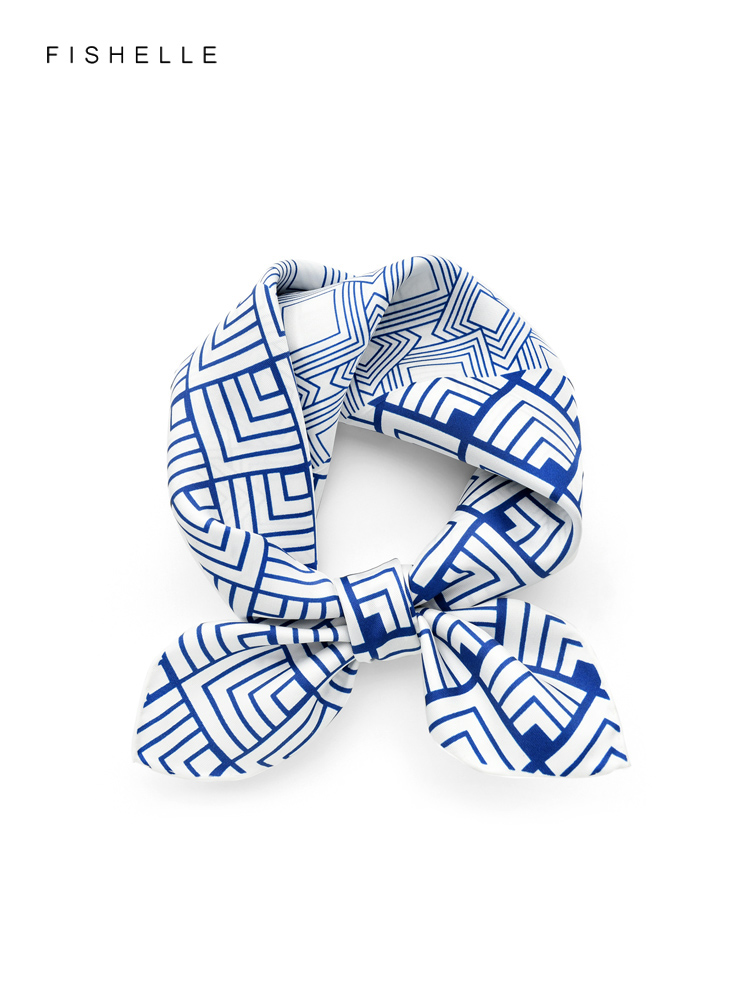 Geometric printed real silk tw - đánh giá và giá Face Scarf Mask