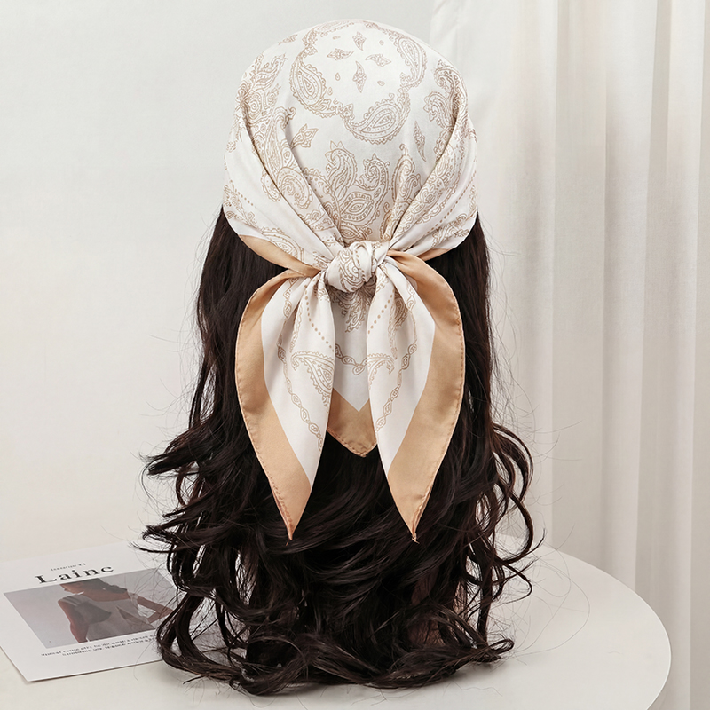 Vintage Beige Paisley Print Sq - đánh giá và giá Face Scarf Mask