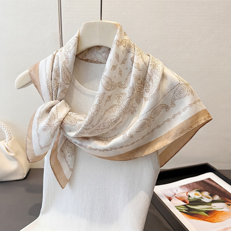 Vintage Beige Paisley Print Sq - đánh giá và giá Face Scarf Mask